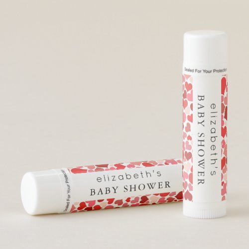 Pattern Of Hearts Red Hearts Love Baby Shower Lip Balm