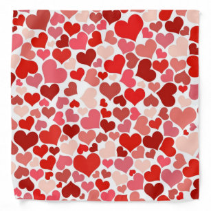 Zac's Alter Ego® Red Heart Print Bandana Neckerchief 100% Cotton 