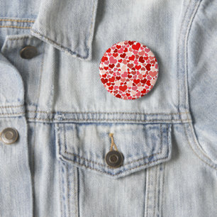 Pattern Of Hearts, Red Hearts, Love Button