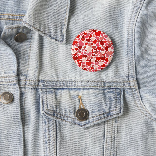 Pattern Of Hearts, Red Hearts, Love Button (In Situ)