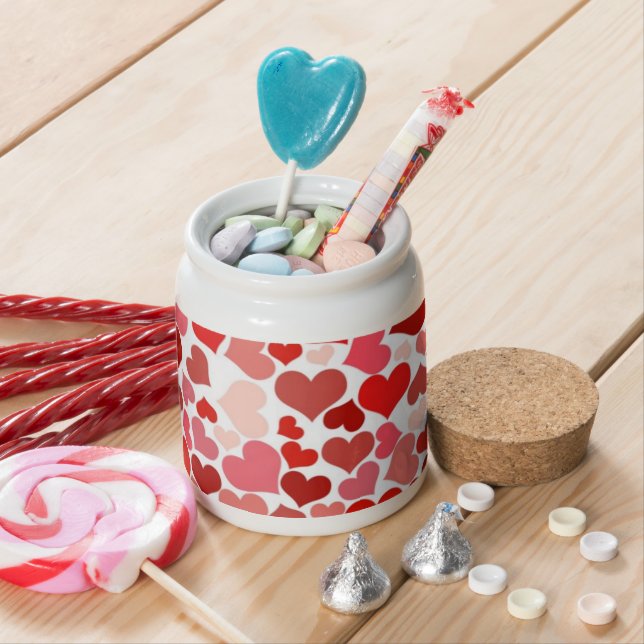 Pattern Of Hearts, Red Hearts, Love Candy Jar (In Situ)