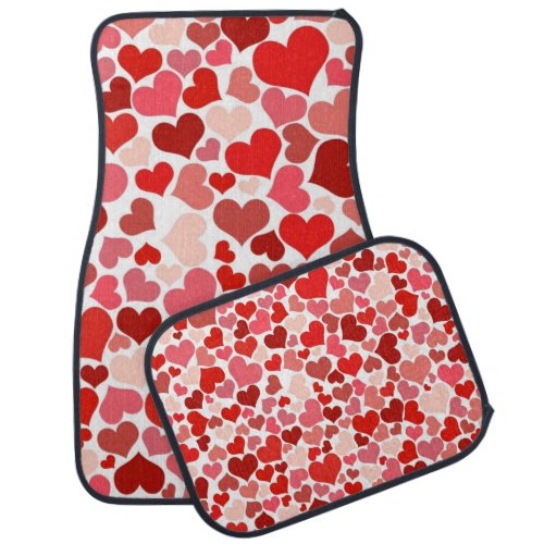 Pattern Of Hearts Red Hearts Love Car Floor Mat