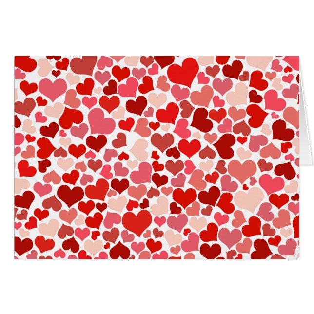 Pattern Of Hearts, Red Hearts, Love Cards (Front Horizontal)