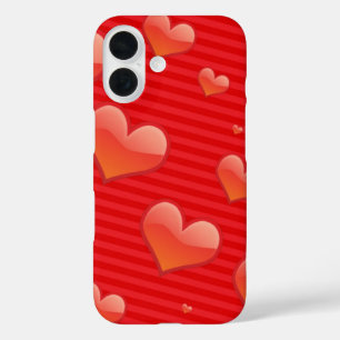 Pattern Of Hearts, Red Hearts, Love iPhone 16 Case