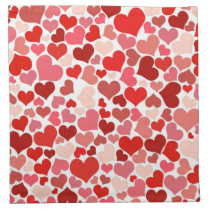 Pattern Of Hearts, Red Hearts, Love Cloth Napkin