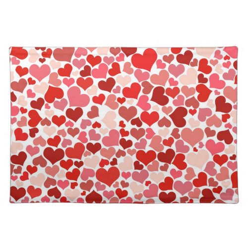 Pattern Of Hearts Red Hearts Love Cloth Placemat