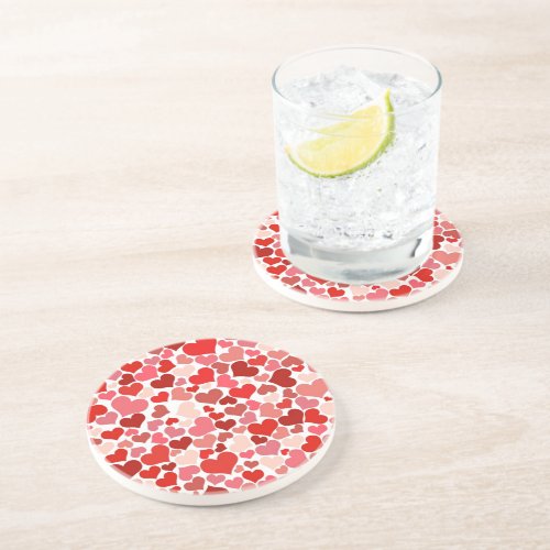 Pattern Of Hearts Red Hearts Love Coaster