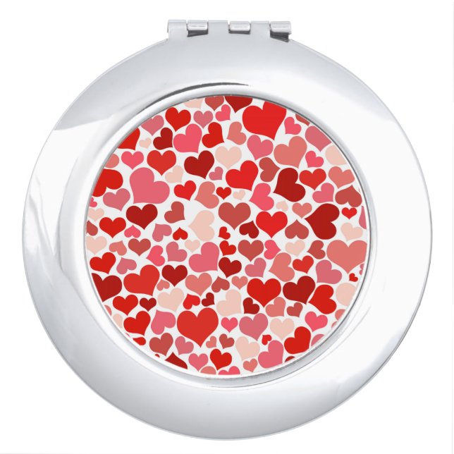 Pattern Of Hearts, Red Hearts, Love Compact Mirror (Front)