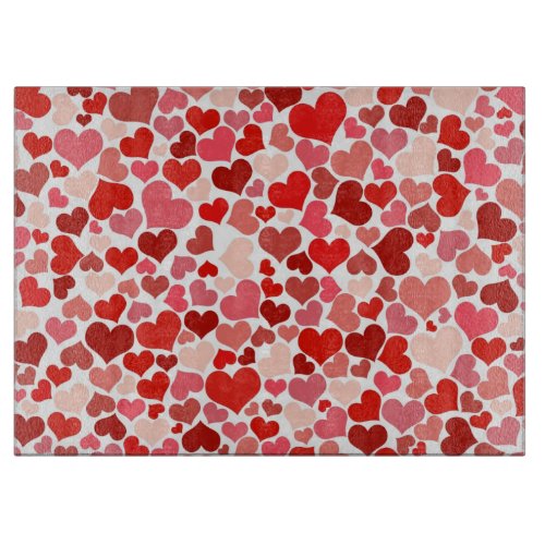 Pattern Of Hearts Red Hearts Love Cutting Board