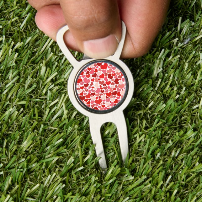 Pattern Of Hearts, Red Hearts, Love Divot Tool (Insitu 1)