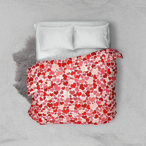 Pattern Of Hearts Red Hearts Love Duvet Cover