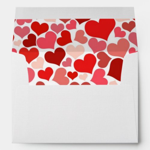 Pattern Of Hearts Red Hearts Love Envelope