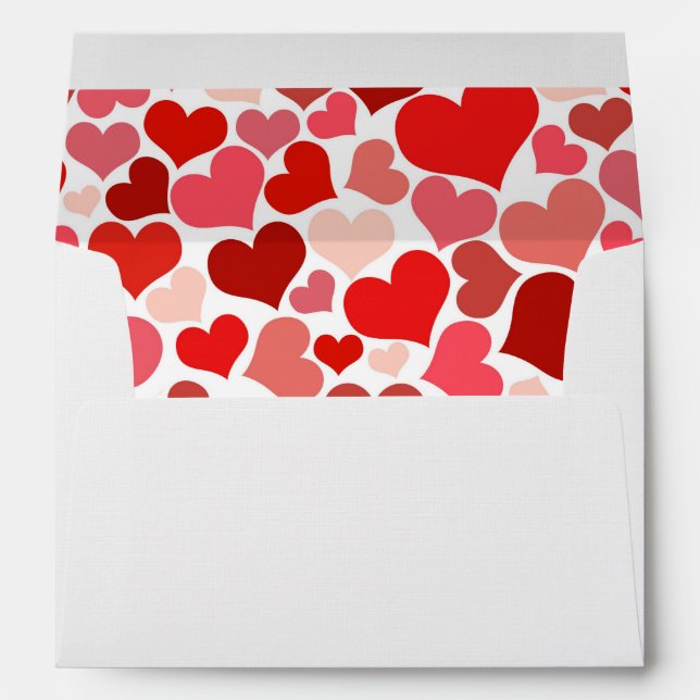 Pattern Of Hearts, Red Hearts, Love Envelope (Back (Bottom))