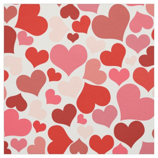 Pattern Of Hearts, Red Hearts, Love Fabric