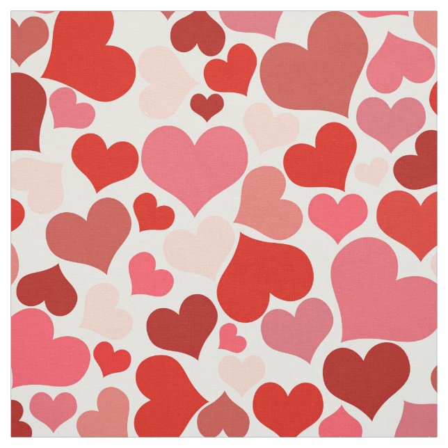 Pattern Of Hearts, Red Hearts, Love Fabric (Swatch)