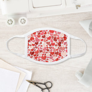 Pattern Of Hearts, Red Hearts, Love Face Mask