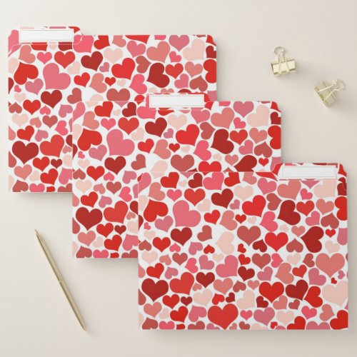 Pattern Of Hearts Red Hearts Love File Folder