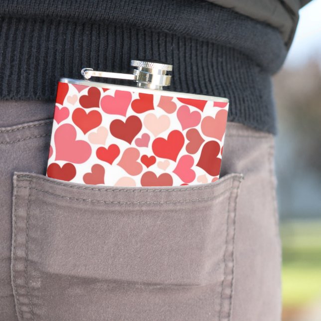 Pattern Of Hearts, Red Hearts, Love Flask (In Situ)