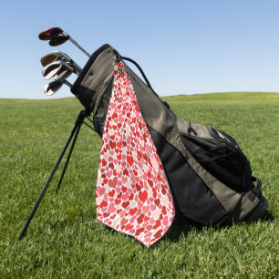 Pattern Of Hearts, Red Hearts, Love Golf Towel