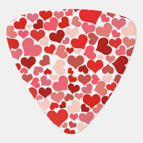 Pattern Of Hearts Red Hearts Love Guitar Pick