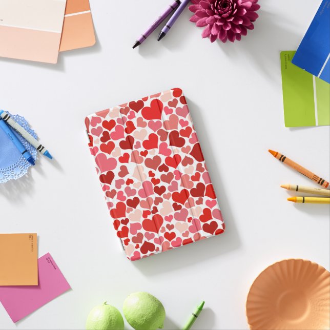 Pattern Of Hearts, Red Hearts, Love iPad Mini Cover (In Situ)