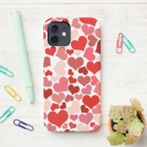 Pattern Of Hearts, Red Hearts, Love iPhone 12 Case