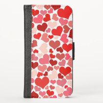 Pattern Of Hearts, Red Hearts, Love iPhone X Wallet Case