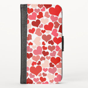 Pattern Of Hearts, Red Hearts, Love iPhone X Wallet Case