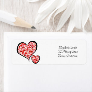 Pattern Of Hearts, Red Hearts, Love Label