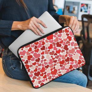 Pattern Of Hearts, Red Hearts, Love Laptop Sleeve