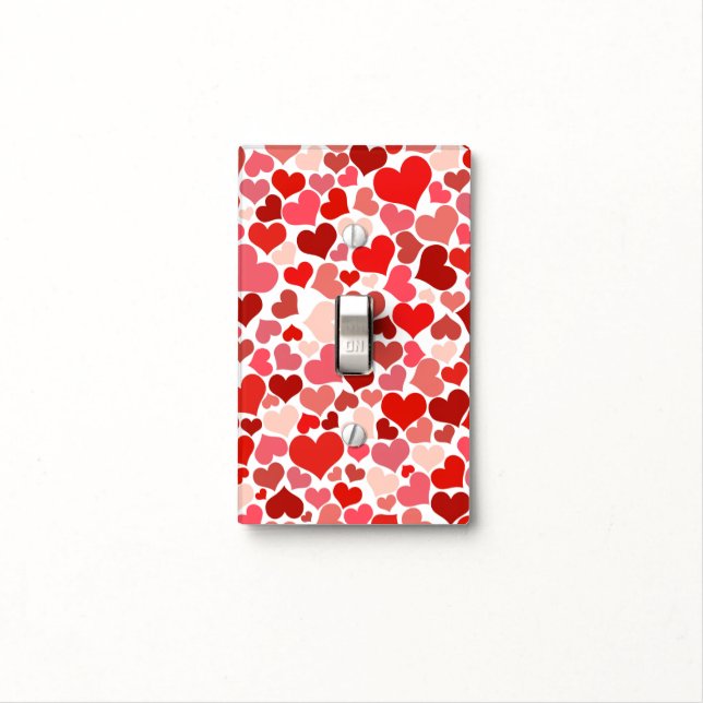 Pattern Of Hearts, Red Hearts, Love Light Switch Cover (In Situ)