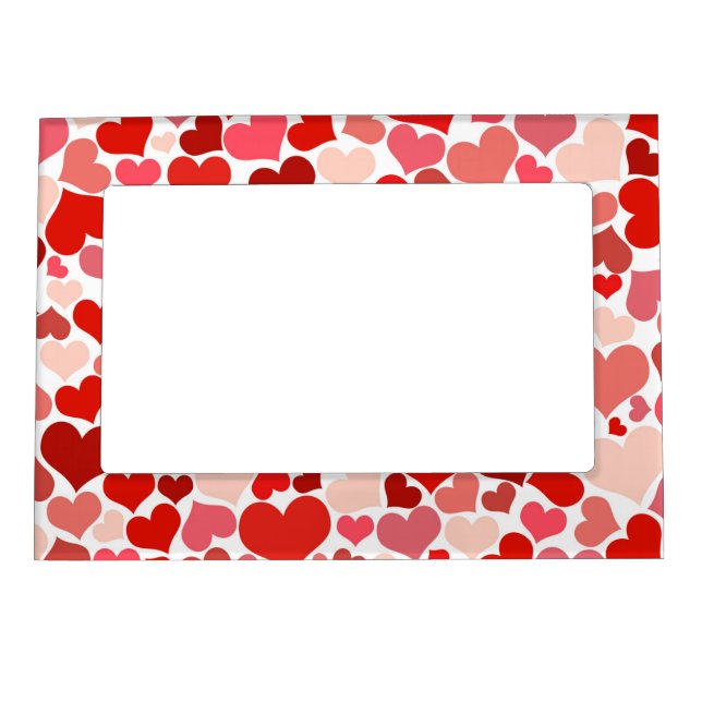 Pattern Of Hearts, Red Hearts, Love Magnetic Frame (Front)