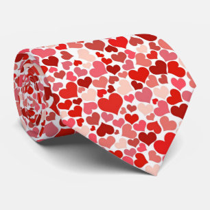 Pattern Of Hearts, Red Hearts, Love Neck Tie