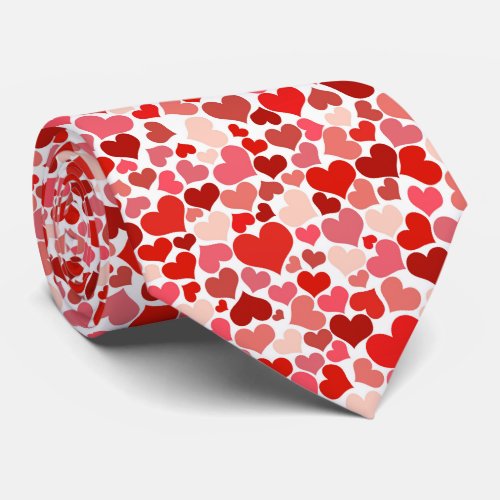 Pattern Of Hearts Red Hearts Love Neck Tie