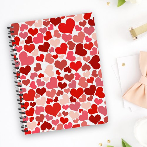 Pattern Of Hearts Red Hearts Love Notebook