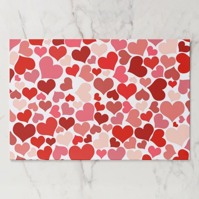 Pattern Of Hearts, Red Hearts, Love Paper Pad (Front)