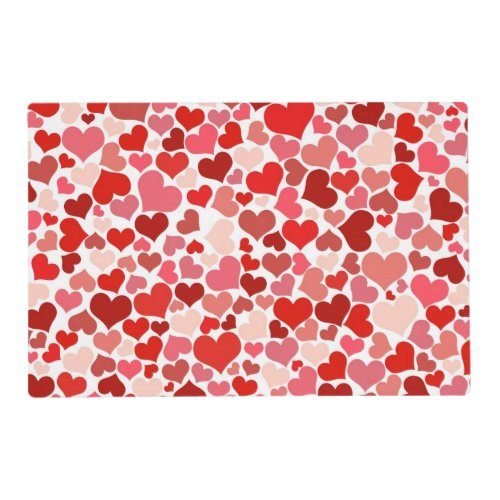 Pattern Of Hearts Red Hearts Love Placemat