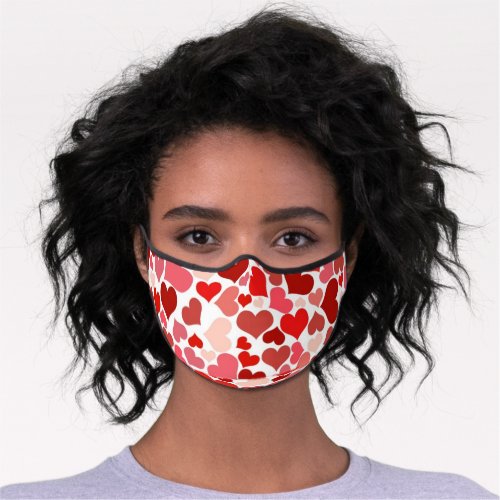 Pattern Of Hearts Red Hearts Love Premium Face Mask