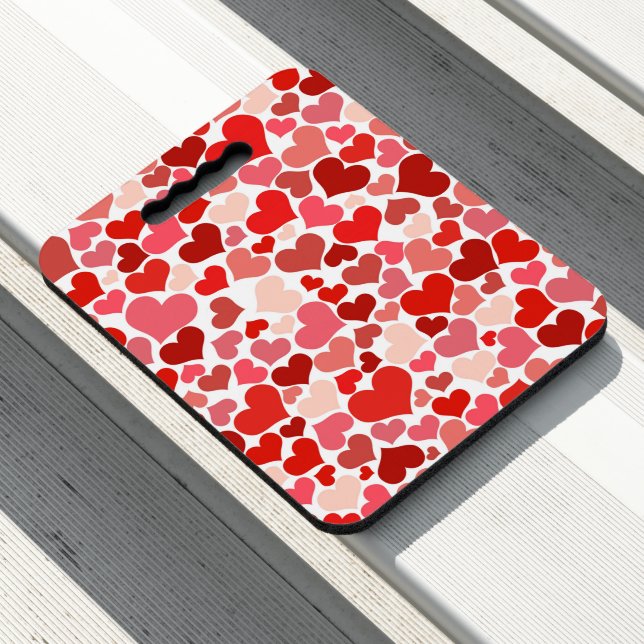 Pattern Of Hearts, Red Hearts, Love Seat Cushion (In Situ)