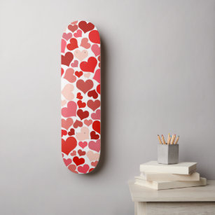 Pattern Of Hearts, Red Hearts, Love Skateboard