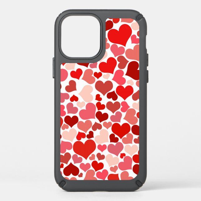 Pattern Of Hearts, Red Hearts, Love Speck iPhone 12 Case (Front)