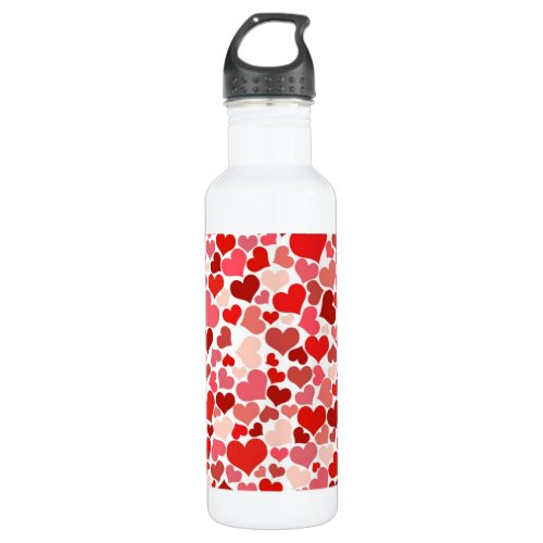 Pattern Of Hearts Red Hearts Love Stainless Steel Water Bottle
