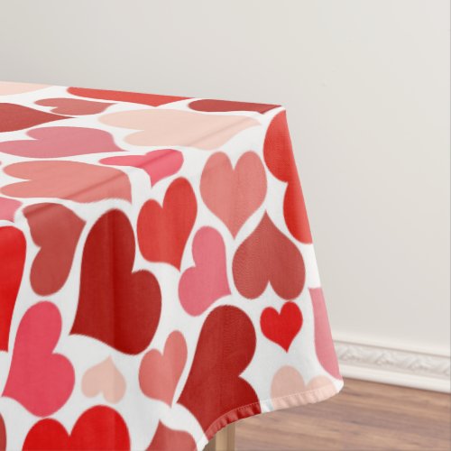 Pattern Of Hearts Red Hearts Love Tablecloth