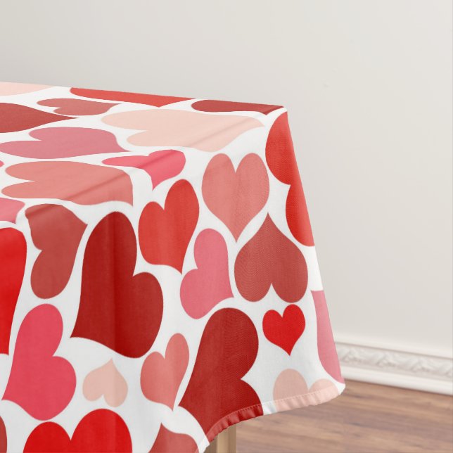 Pattern Of Hearts, Red Hearts, Love Tablecloth (In Situ)