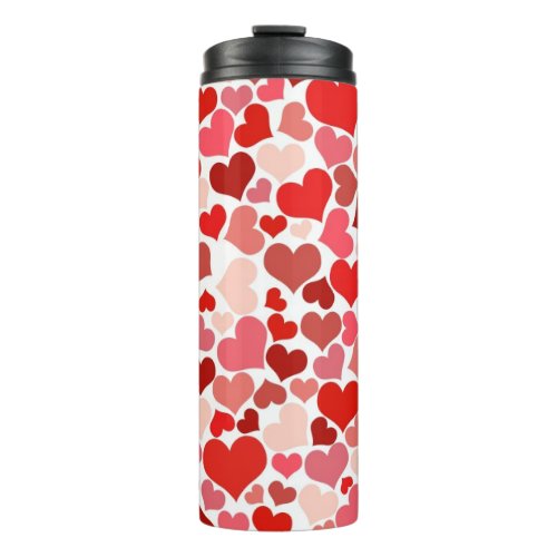 Pattern Of Hearts Red Hearts Love Thermal Tumbler