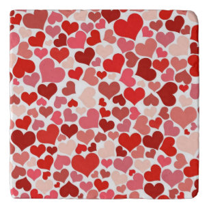 Pattern Of Hearts, Red Hearts, Love Trivet