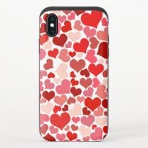 Pattern Of Hearts, Red Hearts, Love iPhone X Slider Case