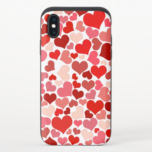 Pattern Of Hearts Red Hearts Love iPhone X Slider Case