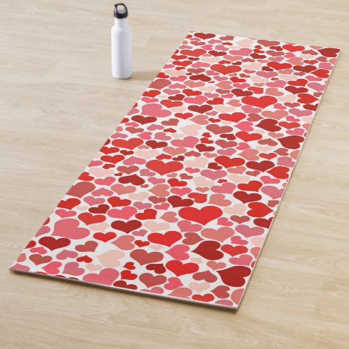 Pattern Of Hearts Red Hearts Love Yoga Mat