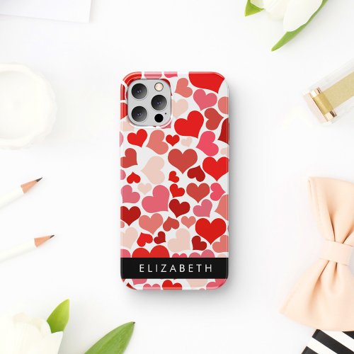 Pattern Of Hearts Red Hearts Love Your Name iPhone 12 Pro Case